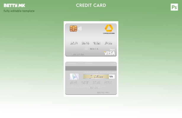 Модерен стил шаблон за виза дебитна картичка Германија Commerz Bank